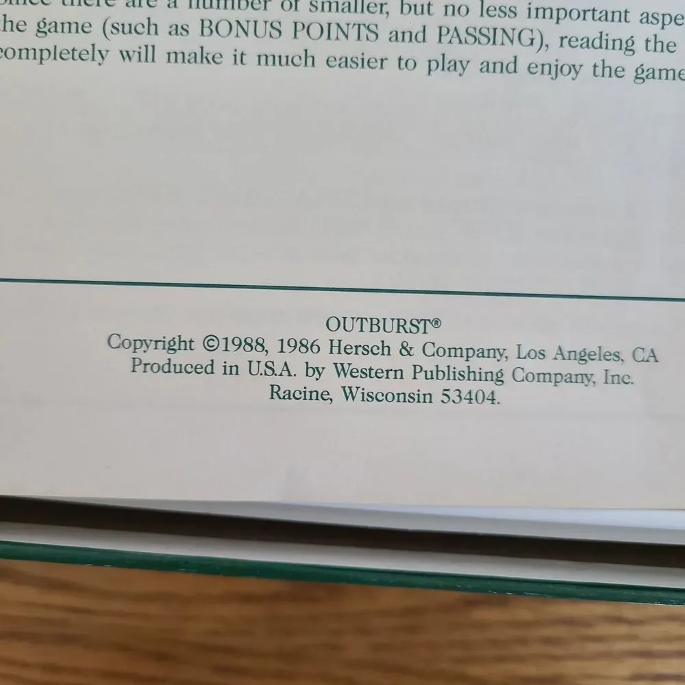 Vintage outburst game